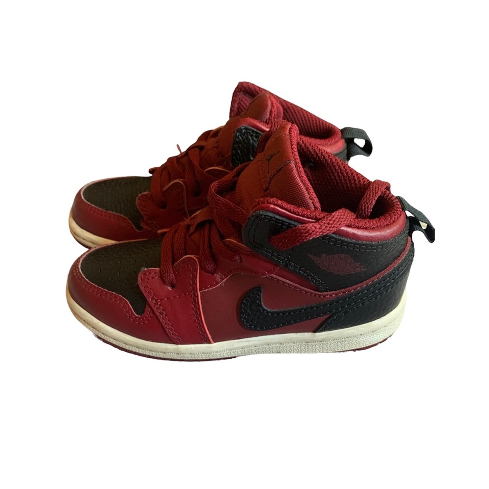 Nike Jordan 1 Mid BT Team Red/Black-Summit White TD Toddler Size 9C (640735-601)